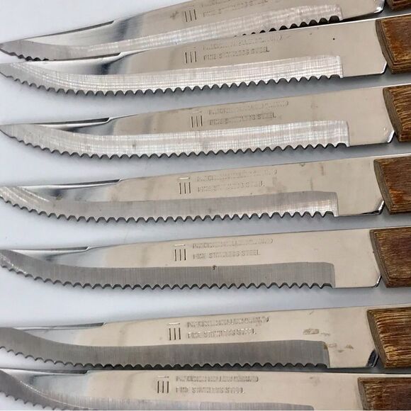 Maxim 2 Piece knife set Precision Hollow Ground Stainless  Vintage Maxam Precision Hollow Ground Stainless Steel Wood Handle Steak Knives